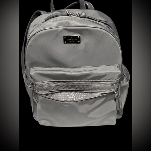 Kate Spade Wilson Road Bradley Backpack Large Gray Nylon - Picture 3 of 9